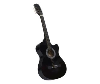 Chitară clasică occidentală decupată, cu 6 corzi, negru, 38"