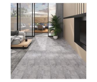 Plăci de pardoseală, maro ciment, 5,26 m², 2 mm, PVC