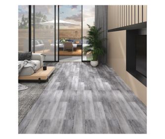 Plăci pardoseală autoadezive gri lemn mat 5,02 m² PVC 2 mm
