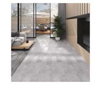Plăci pardoseală autoadezive, gri pământiu, 5,02 m², PVC, 2 mm
