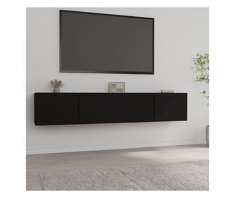 TV komode, 2 kom., crna, 80x30x30 cm, kompozitno drvo