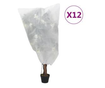 Huse pentru plante din fleece cu șnur 12 buc. 70 g/m² 0,8x0,8 m