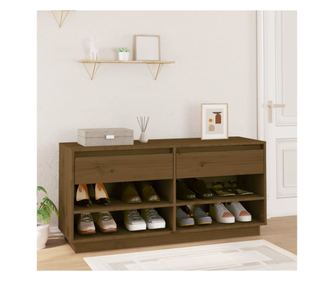 Ormarić za cipele, medeno smeđi, 110x34x52 cm, masivno borovo drvo