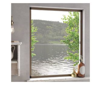 Комарник за прозорци, кафяв, 80x100 см