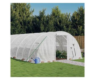 Staklenik s čeličnim okvirom, bijeli, 40 m², 10x4x2 m