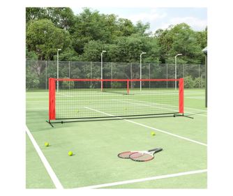 Plasă de tenis, negru și roșu, 300x100x87 cm, poliester