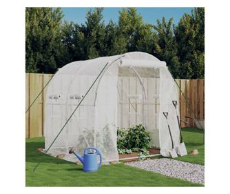 Staklenik s čeličnim okvirom, bijeli, 4 m², 2x2x2 m