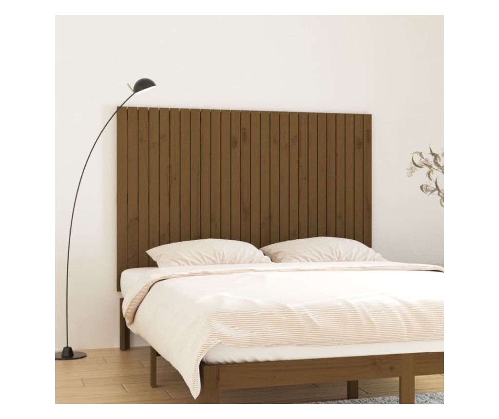 Zidna uzglavlja, medeno smeđa, 166x3x110 cm, borovo drvo