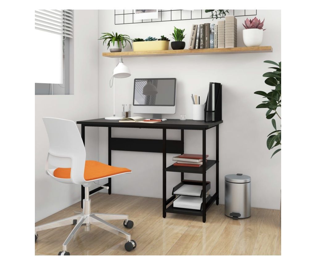 Computer desk, black, 105x55x72 cm, MDF and metal