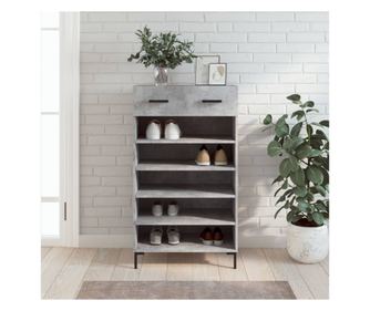 Pantofar, gri beton, 60x35x105 cm, lemn compozit