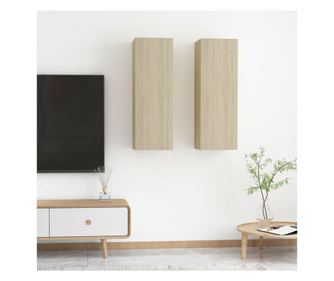 Komode za TV, 2 kom., hrast Sonoma, 30,5x30x90 cm, iverica