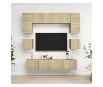 Set de dulapuri TV, 8 piese, stejar sonoma, PAL
