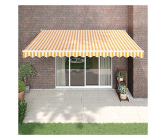 Zložljiva senčnica, rumena/bela, 4,5x3 m, tekstil/aluminij