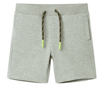 Pantaloni scurți pentru copii cu șnur, kaki deschis melanj, 140