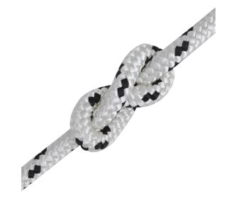 vidaXL Frânghie împletită barcă, alb, 250 m, poliester, 6 mm