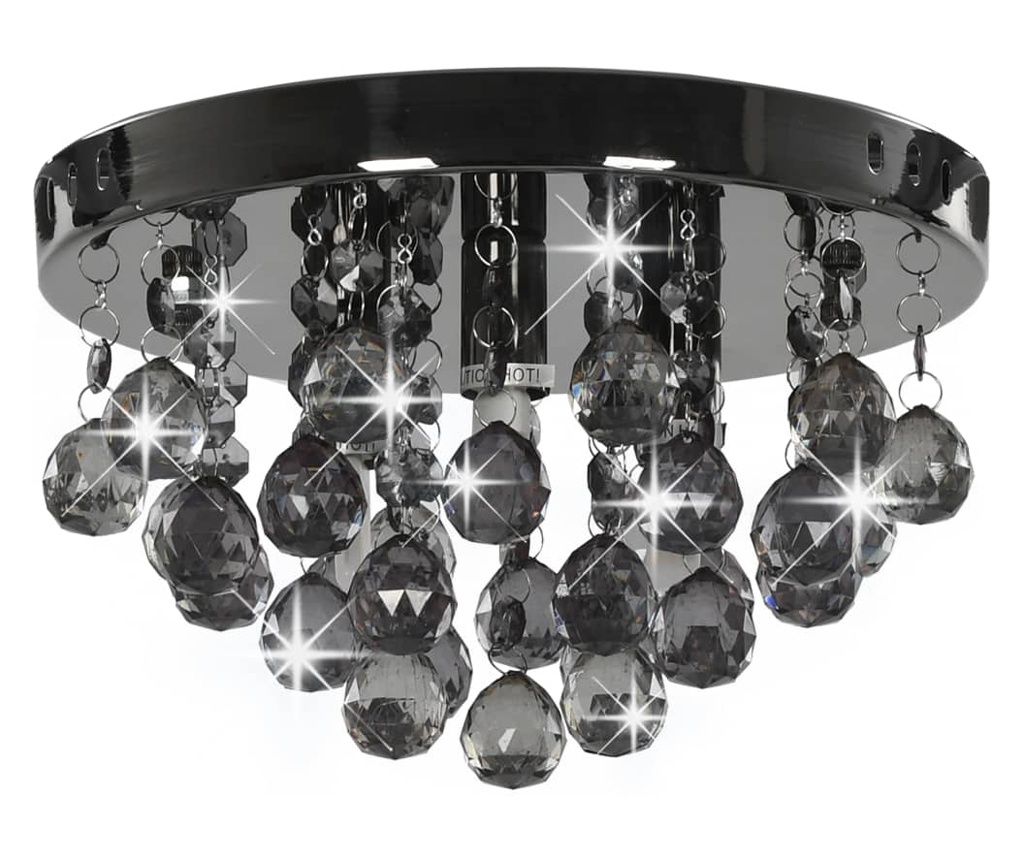 vidaXL Beaded Chandelier, Black, Round, G9