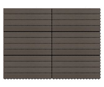 Plăci de pardoseală, 6 buc., maro închis, 60x30cm, WPC, 1,08 m²