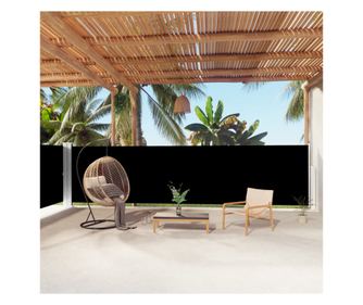 Retractable oldallap, fekete, 160x1000 cm