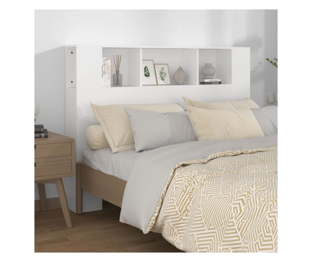 Krevet s ormarom, bijeli, 140x18,5x104,5 cm