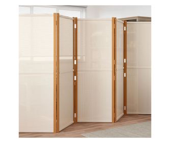 Paravan za sobu s 6 panela, bijela krem, 420x180 cm