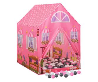 Dětský hrací stan s 250 míčky, růžový, 69x94x104 cm