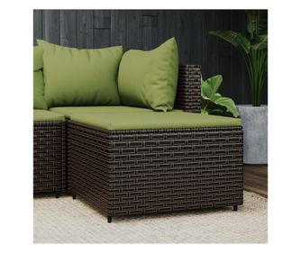 Vrtna tabureta s jastukom, smeđa, polyrattan