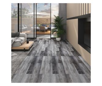Plăci de pardoseală autoadezive, gri lucios, 5,02 m², PVC, 2 mm