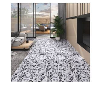 Plăci de pardoseală autoadezive, model gri, 5,02 m², PVC, 2 mm
