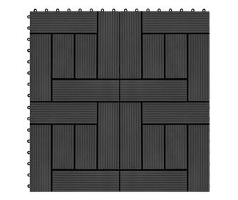 Plăci de pardoseală, 22 buc., negru, 30 x 30 cm, WPC, 2 mp