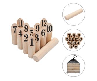 Set pentru joc Kubb cu numere, lemn