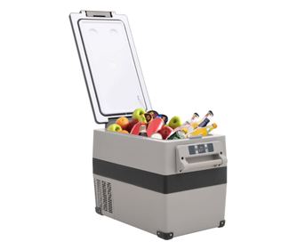 Hladnjak s ručkom, crno-sivi, 55 L, PP i PE