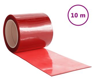 vidaXL Perdea pentru ușă, roșu, 200 mmx1,6 mm 10 m, PVC