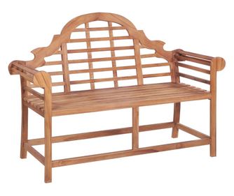 Градинска пейка, 127x58,5x92,5 см, масивна дървесина от тик