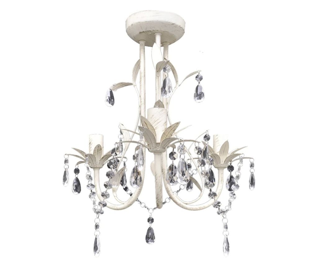 vidaXL Crystal Pendant Chandeliers 4 pcs. Elegant White