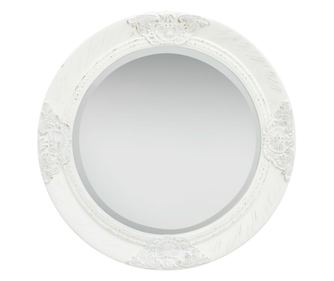 vidaXL Oglindă de perete în stil baroc, alb, 50 cm