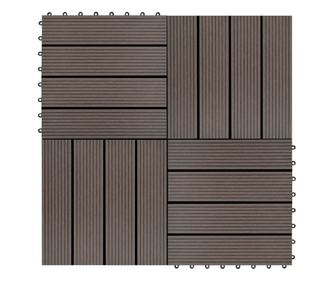 Plăci de pardoseală, 22 buc., maro închis, 30x30 cm, WPC, 2 mp