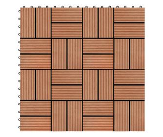 Plăci de pardoseală, 22 buc., culoare tec, 30x30 cm, WPC, 2 mp