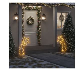 Decorațiune meteorit cu lumini de Crăciun/țăruși 115 LED 89 cm
