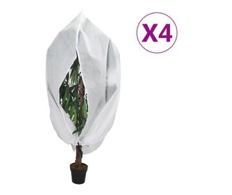 Huse pentru plante din fleece cu fermoar 4 buc 70 g/m² 1x1,55 m