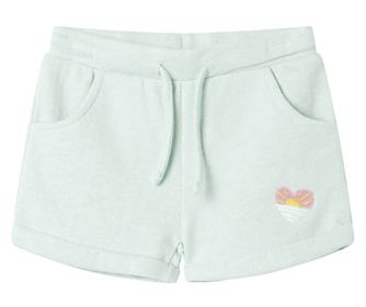 Pantaloni scurți de copii cu șnur, verde mentă deschis combinat, 104