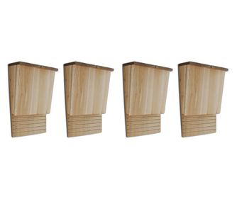 Căsuțe de lilieci, 4 buc., 22 x 12 x 34 cm, lemn