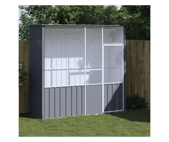 Colivie pentru păsări antracit 215x78x200 cm oțel galvanizat