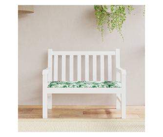 Pernă bancă de grădină model frunze, 120x50x3 cm, textil oxford
