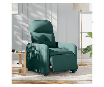 Fotoliu rabatabil electric, verde închis, material textil