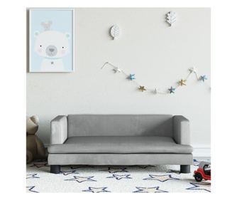 Otroška kavč, svetlo siva, 80x45x30 cm, žamet