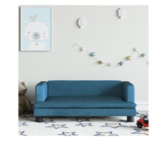 Dječja sofa, plava, 80x45x30 cm, baršun