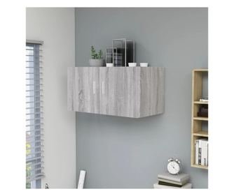 Falra szerelhető szekrény, szürke sonoma, 80x39x40 cm, feldolgozott fa