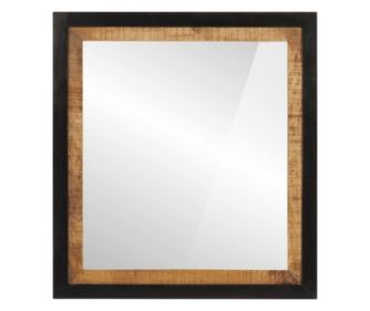 Огледало за баня 55x1x60 см стъкло и масивно дърво манго