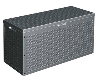 ProGarden Ladă de depozitare pentru grădină cu mâner, gri, 300 L