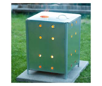 Incinerator de grădină, 46x46x65 cm, oțel galvanizat, pătrat
